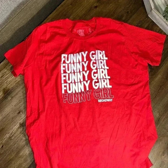 FUNNY GIRL THE BROADWAY MUSICAL RED SHORT SLEEVE TSHIRT SIZE 2X - Picture 1 of 3